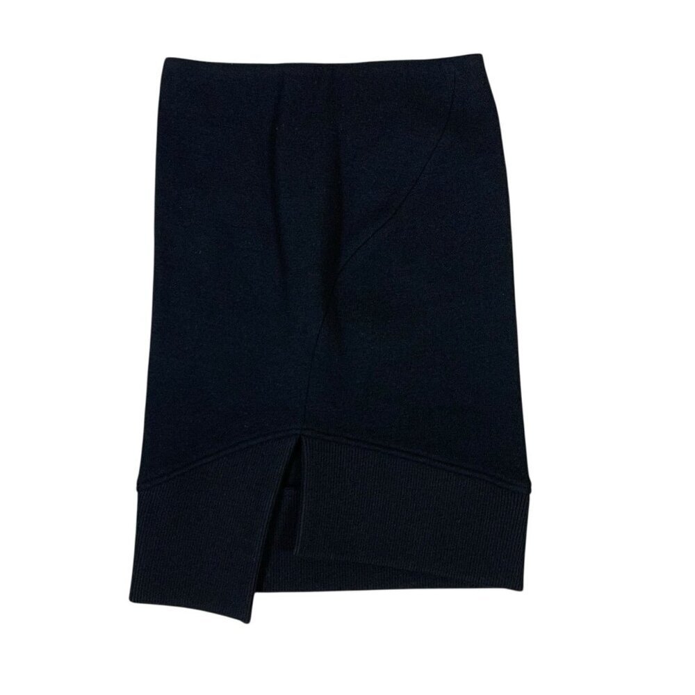 & Other Stories Black Knit Pencil Skirt Slit Hem Minimalist Office‎ Chic 2